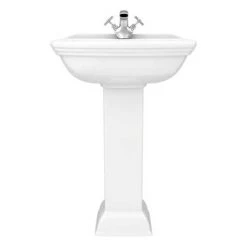 Rydal Traditional Basin + Pedestal (1 Tap Hole) -Cheap Basins Store RYD BP D2 460