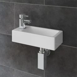 Rondo Wall Hung Small Cloakroom Basin Package