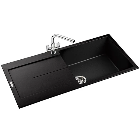 Rangemaster Scoria 1000 x 500mm Igneous Granite Ash 1.0 Bowl Inset Sink - SCO1051AS 1 Rangemaster Scoria 1000 x 500mm Igneous Granite Ash 1.0 Bowl Inset Sink - SCO1051AS