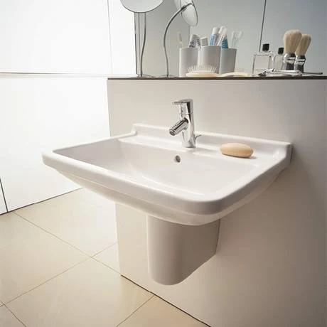 Duravit Starck 3 1TH Basin + Semi Pedestal 3 Duravit Starck 3 1TH Basin + Semi Pedestal - Image 3
