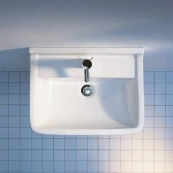 Duravit Starck 3 1TH Basin + Full Pedestal -Cheap Basins Store SK501THSP D2 460 1