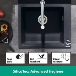 Hansgrohe C51-F450-06 1.0 Bowl Kitchen Sink & Tap Bundle - 43217000 11 Hansgrohe C51-F450-06 1.0 Bowl Kitchen Sink & Tap Bundle - 43217000 -Cheap Basins Store SilicaTec D3 460 2