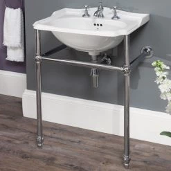 Silverdale Balasani 600mm Wide Basin with Chrome Stand