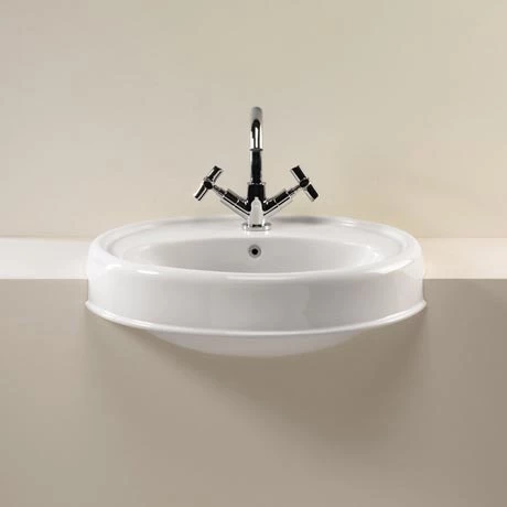 Silverdale Highgrove Traditional Semi Recessed Basin - 580mm Wide 1 Silverdale Highgrove Traditional Semi Recessed Basin - 580mm Wide