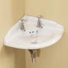 Silverdale Victorian 465mm Corner Cloakroom Basin - 2 Tap Hole