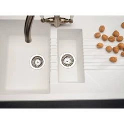Reginox Tekno 475 1.5 Bowl Granite Kitchen Sink - White -Cheap Basins Store TEKNO475W D2 460