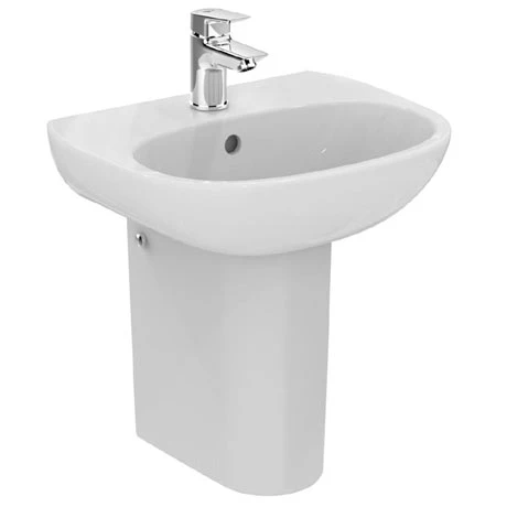 Ideal Standard Tesi 45cm 1TH Handrinse Washbasin & Semi Pedestal 1 Ideal Standard Tesi 45cm 1TH Handrinse Washbasin & Semi Pedestal