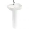 Britton Bathrooms Trim 500mm 1TH Basin with Full Pedestal