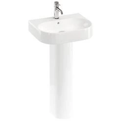Britton Bathrooms Trim 500mm 1TH Basin with Full Pedestal