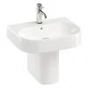 Britton Bathrooms Trim 500mm 1TH Basin with Semi Pedestal