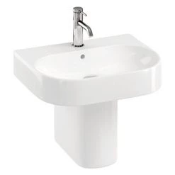 Britton Bathrooms Trim 500mm 1TH Basin with Semi Pedestal