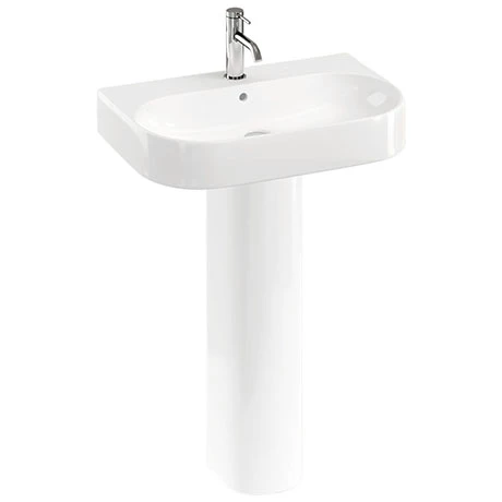 Britton Bathrooms Trim 600mm 1TH Basin with Full Pedestal 1 Britton Bathrooms Trim 600mm 1TH Basin with Full Pedestal