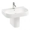 Britton Bathrooms Trim 600mm 1TH Basin with Semi Pedestal