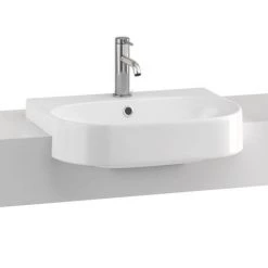 Britton Bathrooms Trim 500mm 1TH Semi-Recessed Basin -Cheap Basins Store TRIM.006 D2 460
