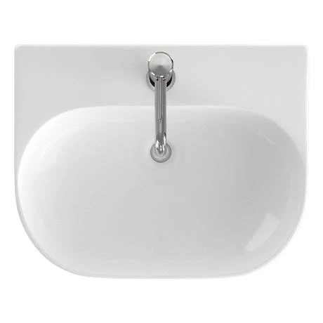 Britton Bathrooms Trim 500mm 1TH Basin with Semi Pedestal 2 Britton Bathrooms Trim 500mm 1TH Basin with Semi Pedestal - Image 2