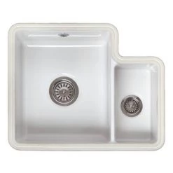Reginox Tuscany 1.5 Bowl White Ceramic Undermount Kitchen Sink + Waste -Cheap Basins Store TUSCANY n d1 460