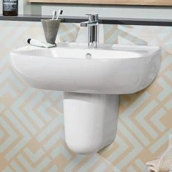Villeroy and Boch O.novo 1TH Basin + Semi Pedestal