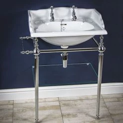 Silverdale Victorian 635mm Wide Basin with Chrome Stand