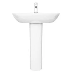 Venice Modern Corner Basin + Pedestal (1 Tap Hole) -Cheap Basins Store VCRNBP D2 460
