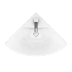 Venice Modern Corner Basin + Pedestal (1 Tap Hole) -Cheap Basins Store VCRNBP D4 460