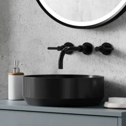 Venice Matt Black Round Counter Top Basin - 350mm Diameter 7 Venice Matt Black Round Counter Top Basin - 350mm Diameter -Cheap Basins Store VCT03BLA d3 460