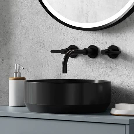 Venice Matt Black Round Counter Top Basin - 350mm Diameter 4 Venice Matt Black Round Counter Top Basin - 350mm Diameter - Image 4