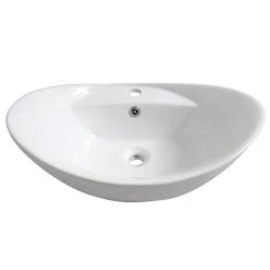 Faro Oval Counter Top Basin with Mono Basin Mixer (590 x 395mm) -Cheap Basins Store VES010 TAP d4 460
