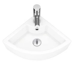 Bermuda Corner Cloakroom Basin 1TH - 335 x 335mm -Cheap Basins Store VES067 new d2 460