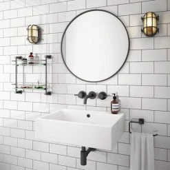 Kyoto Large Rectangular 600 x 460mm 0TH Wall Hung Basin 5 Kyoto Large Rectangular 600 x 460mm 0TH Wall Hung Basin -Cheap Basins Store VES132 0TH D3 460