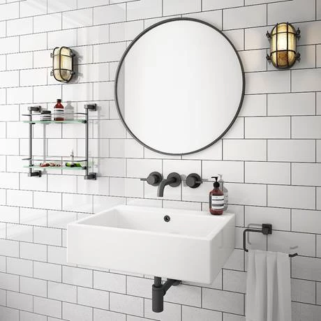 Kyoto Large Rectangular 600 x 460mm 0TH Wall Hung Basin 3 Kyoto Large Rectangular 600 x 460mm 0TH Wall Hung Basin - Image 3