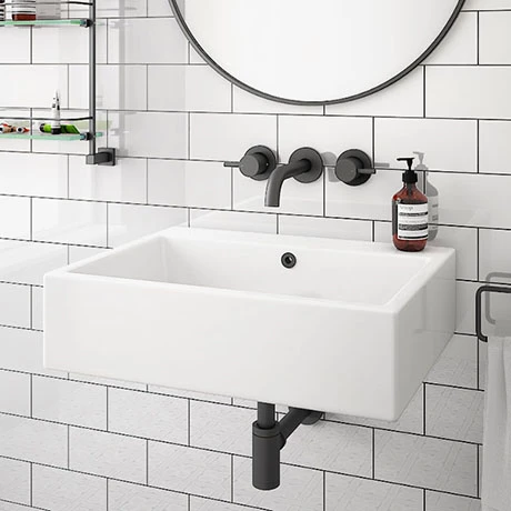 Kyoto Large Rectangular 600 x 460mm 0TH Wall Hung Basin 1 Kyoto Large Rectangular 600 x 460mm 0TH Wall Hung Basin