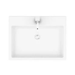 Kyoto Large Rectangular 600 x 460mm 1TH Wall Hung Basin -Cheap Basins Store VES132 n d2 460