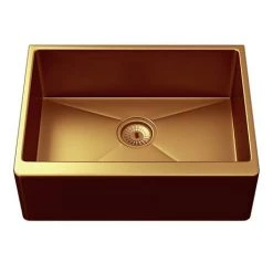 Venice Brushed Copper Belfast Stainless Steel Kitchen Sink + Waste -Cheap Basins Store VSNK025 D3 460