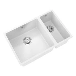 Venice 1.5 Bowl Matt White Undermount Composite Kitchen Sink -Cheap Basins Store VSNK096 D2 460