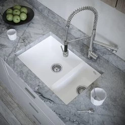 Venice 1.5 Bowl Matt White Undermount Composite Kitchen Sink