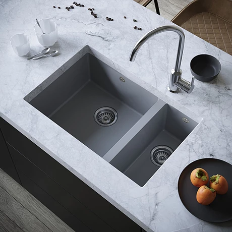 Venice 1.5 Bowl Matt Grey Undermount Composite Kitchen Sink 1 Venice 1.5 Bowl Matt Grey Undermount Composite Kitchen Sink