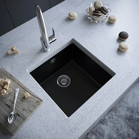 Venice 1.0 Bowl Matt Black Undermount Composite Kitchen Sink 1 Venice 1.0 Bowl Matt Black Undermount Composite Kitchen Sink