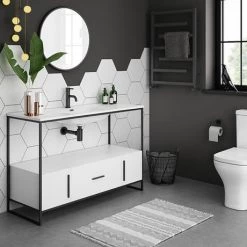 Venice 1200 Black Frame Basin Washstand incl. Solid Stone Basin 8 Venice 1200 Black Frame Basin Washstand incl. Solid Stone Basin -Cheap Basins Store VWS12 n d2 460