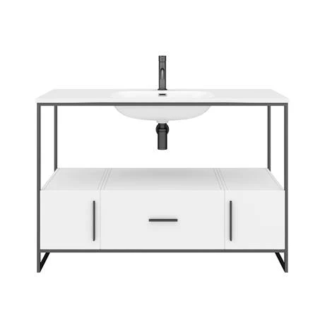 Venice 1200 Black Frame Basin Washstand incl. Solid Stone Basin 5 Venice 1200 Black Frame Basin Washstand incl. Solid Stone Basin - Image 5