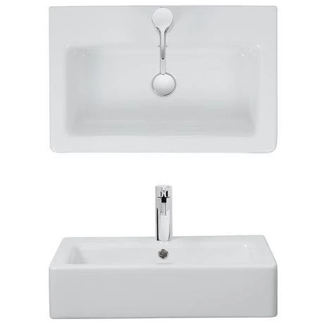 Crosswater - Air 60 1 Tap Hole Countertop or Wall Mounted Basin - 600 x 390mm 2 Crosswater - Air 60 1 Tap Hole Countertop or Wall Mounted Basin - 600 x 390mm - Image 2