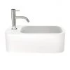 Crosswater Popolo 480 x 250mm (1TH) Wall Hung Cloakroom Basin - Matt White