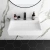 Arezzo 600mm Wall Mounted / Countertop Stone Resin Basin with Hidden Waste Cover
