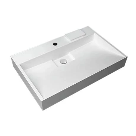 Arezzo 700mm Wall Mounted / Countertop Stone Resin Basin with Hidden Waste Cover 2 Arezzo 700mm Wall Mounted / Countertop Stone Resin Basin with Hidden Waste Cover - Image 2