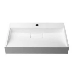 Arezzo 700mm Wall Mounted / Countertop Stone Resin Basin with Hidden Waste Cover 7 Arezzo 700mm Wall Mounted / Countertop Stone Resin Basin with Hidden Waste Cover -Cheap Basins Store WMC7PMB d3 460