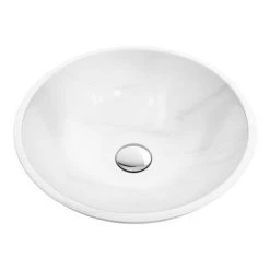 600 x 450mm White Shelf with Round White Marble Basin -Cheap Basins Store WSMW001 detail2 460