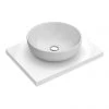 600 x 450mm White Shelf with Sol Round Basin