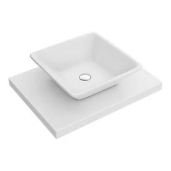 600 x 450mm White Shelf with Lazio Basin